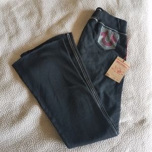 NWT True Religion Marissa Big T black sweat pants